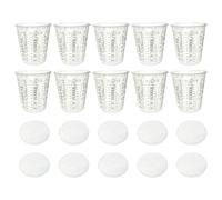 Measuring Cups, Painting Cup, Clear Design Sturdy Material Easy Cleanup Graduated Markings Stackable Storage, Measuring Holder for Mixing Paint, Pigments, Epoxy Resins