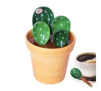 Measuring Spoon Set - Ceramic Measure Spoons with Storage Holder, 3.15x3.15 inches Decorative Kitchen Measuring Spoon Set, Small Precision Baking Spoons for Sugar Salt Seasoning Cooking