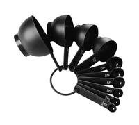 Measuring Spoons - Wet & Dry Measuring Cups, 10 Piece Cooking Set, Stackable Storage Component, Secure Holding Ring Precision Baking Tool, Perfect for Home Meal Preparation