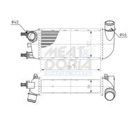 MEAT & DORIA Intercooler Llk para Fiat 500 1.2 1.3 D Multijet Ford Ka 312