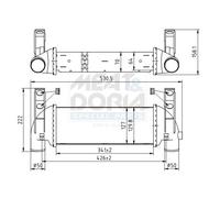 MEAT & DORIA Ladeluftkühler LLK para Ford Transit Connect 1.8 TDCi Tourneo P65