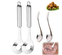 Meatball Maker Spoon Stainless Steel Non-Stick Creativity Meatball Maker | Meat Baller with Anti-Slip Handles,Creative Scoop with Hole, DIY Kitchen Cooking Tools for Quick Cooping Meatballs,Fish Balls
