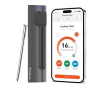 Meatmeet S Pro - Termómetro inalámbrico para carne con Bluetooth, 6 sensores de temperatura funcionan al mismo tiempo, precisión ± 0,1 °C, control de aplicaciones con temporizador y alarma, IP69