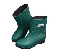 Meaunzyl Botas De Agua Mujer Anchas Cortas Trabajo Elegante Media Caña Botines De Pvc De Moda Botas De Goma Casual Calzado Punta Redonda Rain Boots Zapatos De Jardin Flexible Y Antideslizante