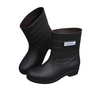 Meaunzyl Botas De Agua Mujer Anchas Cortas Trabajo Elegante Media Caña Botines De Pvc De Moda Botas De Goma Casual Calzado Punta Redonda Rain Boots Zapatos De Jardin Flexible Y Antideslizante