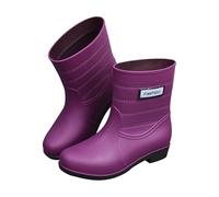 Meaunzyl Botas De Agua Mujer Anchas Cortas Trabajo Elegante Media Caña Botines De Pvc De Moda Botas De Goma Casual Calzado Punta Redonda Rain Boots Zapatos De Jardin Flexible Y Antideslizante