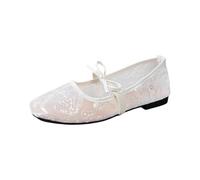 Meaunzyl Zapatos Planos Mary Jane De Malla para Mujer Casual con Lazo Zapatos De Bailarina De Malla De Encaje Elegantes con Hebilla Bailarinas Estilo Mary Jane Informales Uso Diario para Oficina