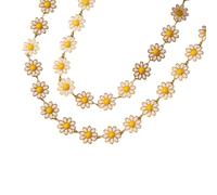 meberg Karma NH11168547 Juego de joyas Flor Pulsera y tobillera Oro Acero inoxidable con revestimiento PVD Elegante Joyería Conjunto de Joyería para Mujer Impermeable Hipoalergénico