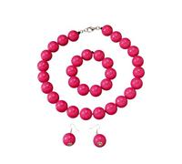 meberg Karma NH11265798 Xl Statement Juego de joyas pendientes, pulsera y cadena multicolor perlas acrílicas collar de mujer 50 cm joyas modernas juego de joyas para mujer cadena regalo para ella