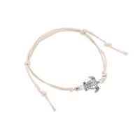 meberg Karma NHDP253131 Tobillera Tortuga Beige, Negro o Turquesa Tela Tobillera Joyería de Playa Joyería para el Pie Vacaciones Playa Accesorios, 1,5 cm, Textil, No es una piedra preciosa