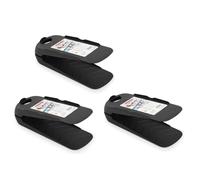 meberg PF1525802 - Juego de 3 zapateros de plástico, 28 cm, color negro, para ahorrar espacio, sistema de apilamiento, sistema de almacenamiento (3)