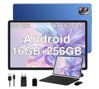 MEBERRY Tablet con Pantalla 2K 16GB RAM + 256GB ROM + TF 1TB Octa-Core 2.0 GHz / 2000 x 1200 Pixels / 8600 mAh / 5MP + 13MP / 5G WiFi, Tablet con Ratón Teclado Azul
