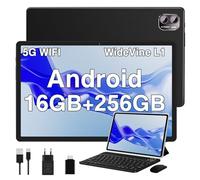 MEBERRY Tablet con Pantalla 2K 16GB RAM + 256GB ROM + TF 1TB Octa-Core 2.0 GHz / 2000 x 1200 Pixels / 8600 mAh / 5MP + 13MP / 5G WiFi, Tablet con Ratón Teclado Negro