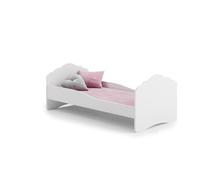 MEBLEKO Cama infantil Fala blanca 140 x 70 con un colchón y una estructura