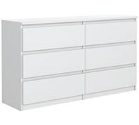 MebLocker Comoda con 6 Cajones - 120x78,5x39 cm - Sinfonier para el Dormitorio y el Salón - Armario Espacioso con Cajones de Diseño Moderno - Blanco