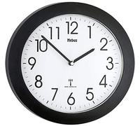 Mebus Funk-Wanduhr mit Schwarzem Rahmen und 25 cm Durchmesser/Farbe: Schwarz/Modell 52450