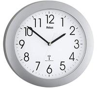 Mebus funk-wanduhr mit silbernem rahmen und 25 cm durchmesser/farbe: s