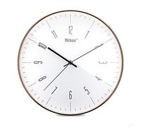 Mebus Quarz Wanduhr Modern in Metall-Optik, hochwertiges Quarzwerk, groß, 30 cm Durchmesser, Deko für Die Wand in Wohnzimmer, Küche, Büro, Kinderzimmer Modell 18951