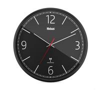Mebus Reloj de Pared con Radio, Mecanismo de Radio preciso, Ajuste automático de la Hora, Color: Negro, 30 cm