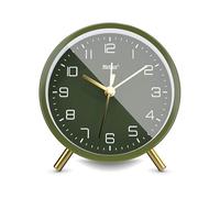 Mebus Reloj Despertador silencioso con diseño Elegante, repetición de Alarma y Esfera iluminada, Color Verde para Cualquier habitación, 56972