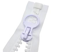 MebuZip 100 cm #20 cremallera gigante 14 mm super grande cremallera divisible cremallera para tiendas de campaña coser abrigos (blanco)