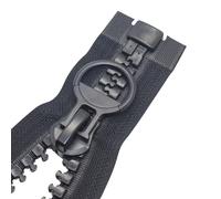 MebuZip 150 cm #20 cremallera gigante 14 mm super grande cremallera divisible cremallera para tiendas de campaña coser abrigos (negro)