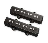 MEC Juego de recogida pasiva de bajo estilo J/J, cubierta de metal, piezas de polo abierto, 4 cuerdas, cromo negro cepillado