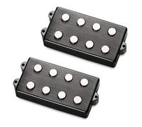 MEC Pasive MM Style Bass Pickup Set Metal Cover 4 String - Brushed Black Chrome