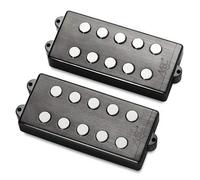 MEC Pasive MM Style Bass Pickup Set Metal Cover 5 String - Brushed Black Chrome