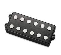 MEC Passive MM-Style - Pastilla para bajo (cubierta de metal, 6 cuerdas), color negro y cromo cepillado
