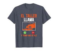 Mecáni Mecánico El Taller Llama Y Tengo Que IR Allí Camiseta, Hombre, Azul Jaspeado, 6XL