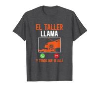Mecáni Mecánico El Taller Llama Y Tengo Que IR Allí Camiseta, Hombre, Jaspeado Oscuro, XL