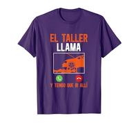 Mecáni Mecánico El Taller Llama Y Tengo Que IR Allí Camiseta, Hombre, Morado, L