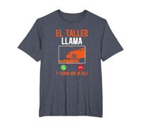 Mecáni Mecánico El Taller Llama Y Tengo Que IR Allí Camiseta, Hombre Tallas Grandes, Azul Jaspeado, 5X Alto