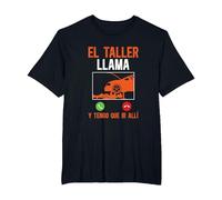 Mecáni Mecánico El Taller Llama Y Tengo Que IR Allí Camiseta, Hombre Tallas Grandes, Negro, 6X Alto