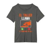 Mecáni Mecánico El Taller Llama Y Tengo Que IR Allí Camiseta, Mujer Tallas Grandes, Asfalto, 1XL Grande