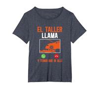 Mecáni Mecánico El Taller Llama Y Tengo Que IR Allí Camiseta, Mujer Tallas Grandes, Azul Jaspeado, 1XL Grande