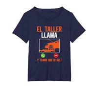 Mecáni Mecánico El Taller Llama Y Tengo Que IR Allí Camiseta, Mujer Tallas Grandes, Azul Marino, 1XL Grande