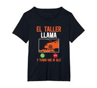 Mecáni Mecánico El Taller Llama Y Tengo Que IR Allí Camiseta, Mujer Tallas Grandes, Negro, 1XL Grande