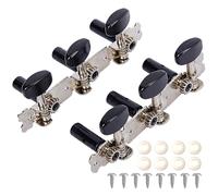 Mecánica Guitarra Clásica, Tacos de afinación para guitarra, Juego de 2 placas 3 por placa, reemplazo y reparación, plata gris con botones negros