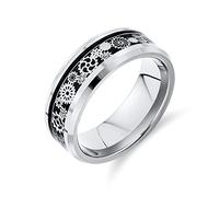 Mecánico Coche Racer Anillo Punk Rock Motocicleta Biker Joyería Anillos De Titanio De Plata Anillos De Boda Steampunk Rueda De Engranaje De Fibra De Carbono Incrustaciones Biselado Bordes