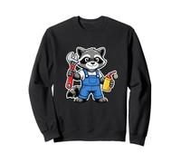 Mecánico Mapache Dibujos Animados Taller Animal Gráfico Sudadera