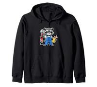 Mecánico Mapache Dibujos Animados Taller Animal Gráfico Sudadera con Capucha
