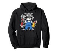Mecánico Mapache Dibujos Animados Taller Animal Gráfico Sudadera con Capucha