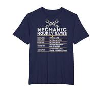 Mecánico por Hora - Reparador mecánico de Mantenimiento Camiseta, Hombre Tallas Grandes, Azul Marino, 4X Alto