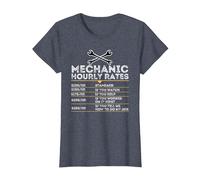 Mecánico por Hora - Reparador mecánico de Mantenimiento Camiseta, Mujer, Azul Jaspeado, XS