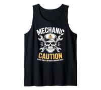 Mecánico Precaución Herramientas de vuelo Taller de lenguaje ofensivo Camiseta sin Mangas