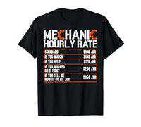Mecánico Tarifa por hora Tasas de mano de obra divertidas Camiseta