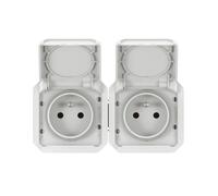 Enchufe 2x2P+Z horizontal 16A-250V NUEVO PLEXO 55 0642L