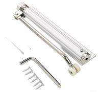Mecanismo de cierre automático hidráulico ajustable para puertas comerciales residenciales interiores, para montaje en superficie, amortiguador de aleación de aluminio, 18,1 cm, color plateado